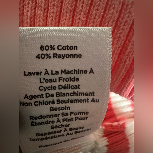 Talbots XL Womens Sweater Striped Knit Button Shoulder Cotton Rayon Top - Picture 6 of 11